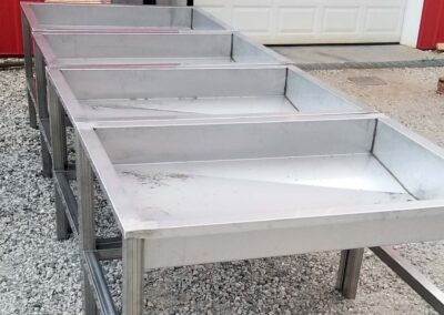 industrial stainless steel cooking tables and sinks