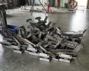 heap of welded brackets