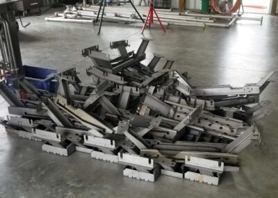 heap of welded brackets